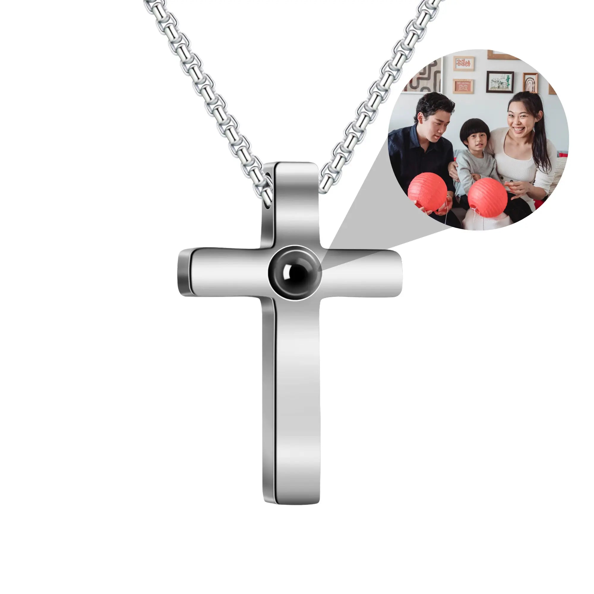 Cuswelry投影頸鏈 - 純十字架 (男女款)